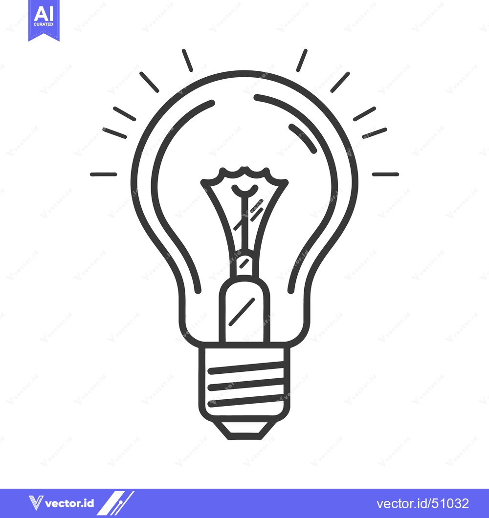 Premium Vector of A simplistic image of an illuminated light bulb design
