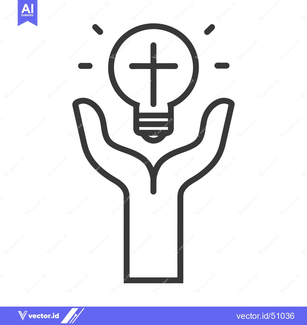 Premium Vector dari Lightbulb with a cross inside held by two hands