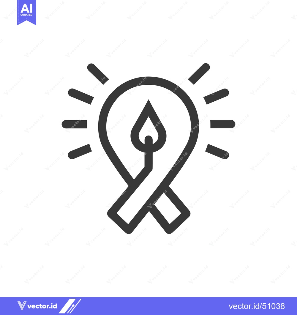 Premium Vector of Lightbulb with a flame inside and crossed lines on the bottom