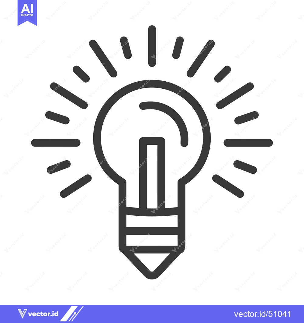 Premium Vector of Lightbulb with a pencil point base, radiating light
