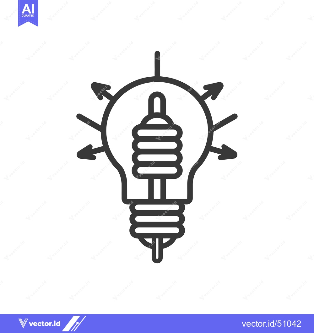 Premium Vector of Lightbulb with Arrows Emanating from It