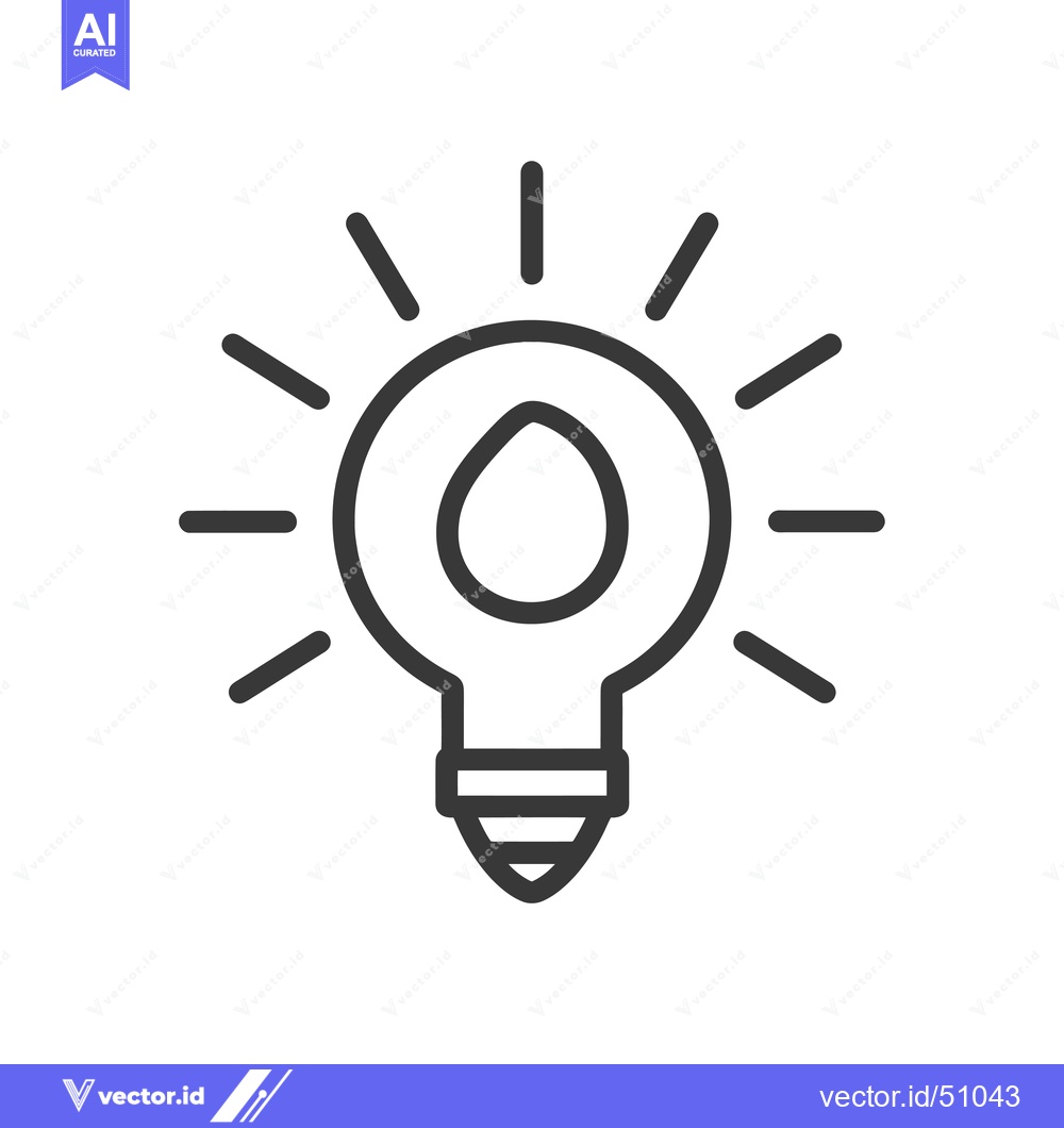 Premium Vector of Light Bulb with a Water Drop Inside Representing an Idea