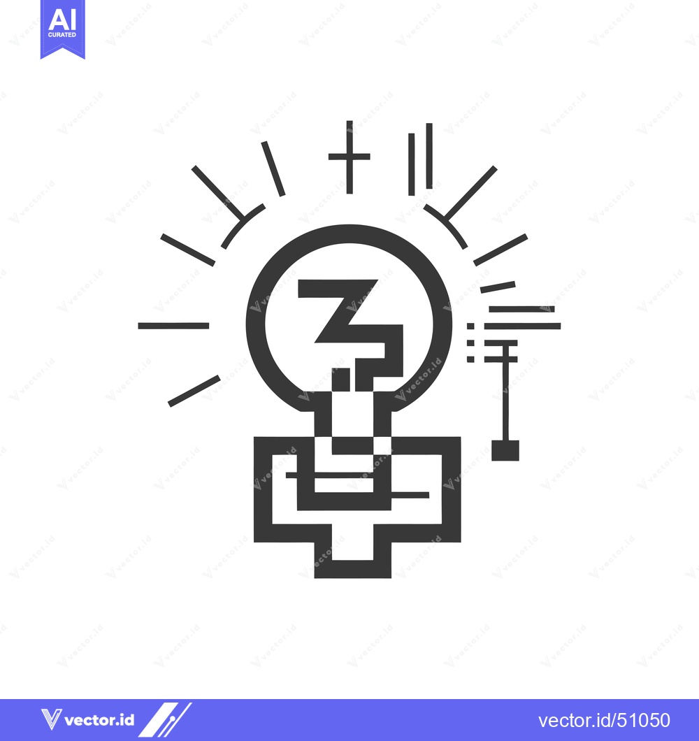 Premium Vector dari Lightbulb with Letter Z and Geometric Pattern