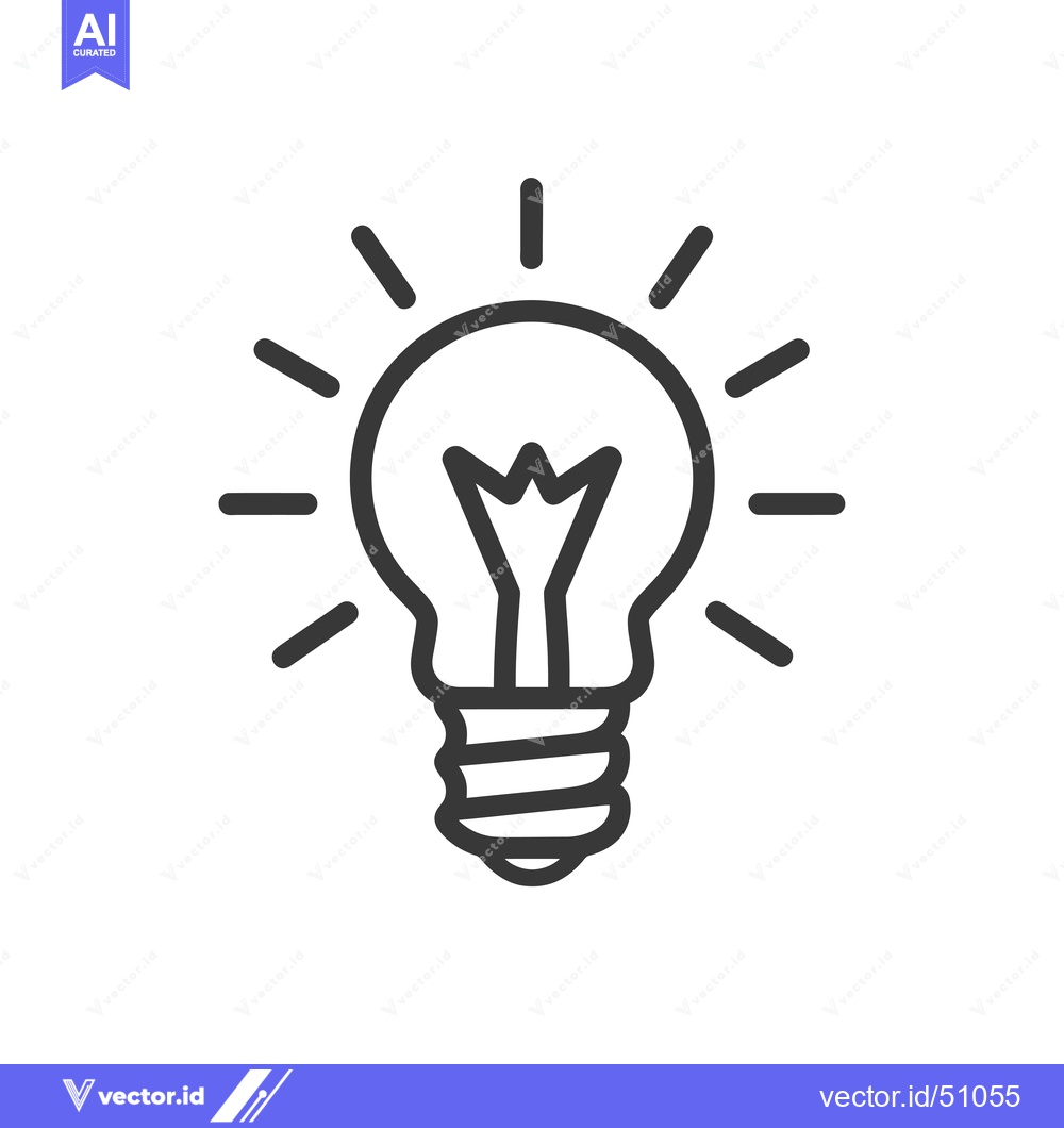 Premium Vector dari Lightbulb with Radiating Rays Icon