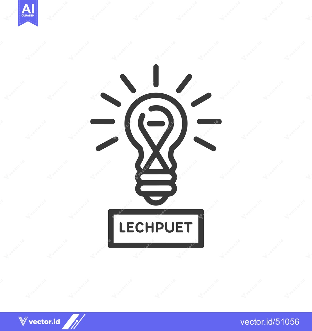 Premium Vector of Lightbulb with Rays and Text "Lechpuet"