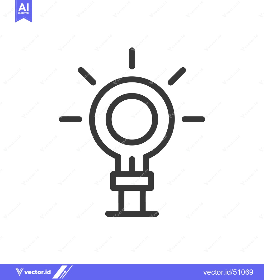 Premium Vector dari Minimalist Light Bulb Icon: Idea Generation and Innovation Symbol