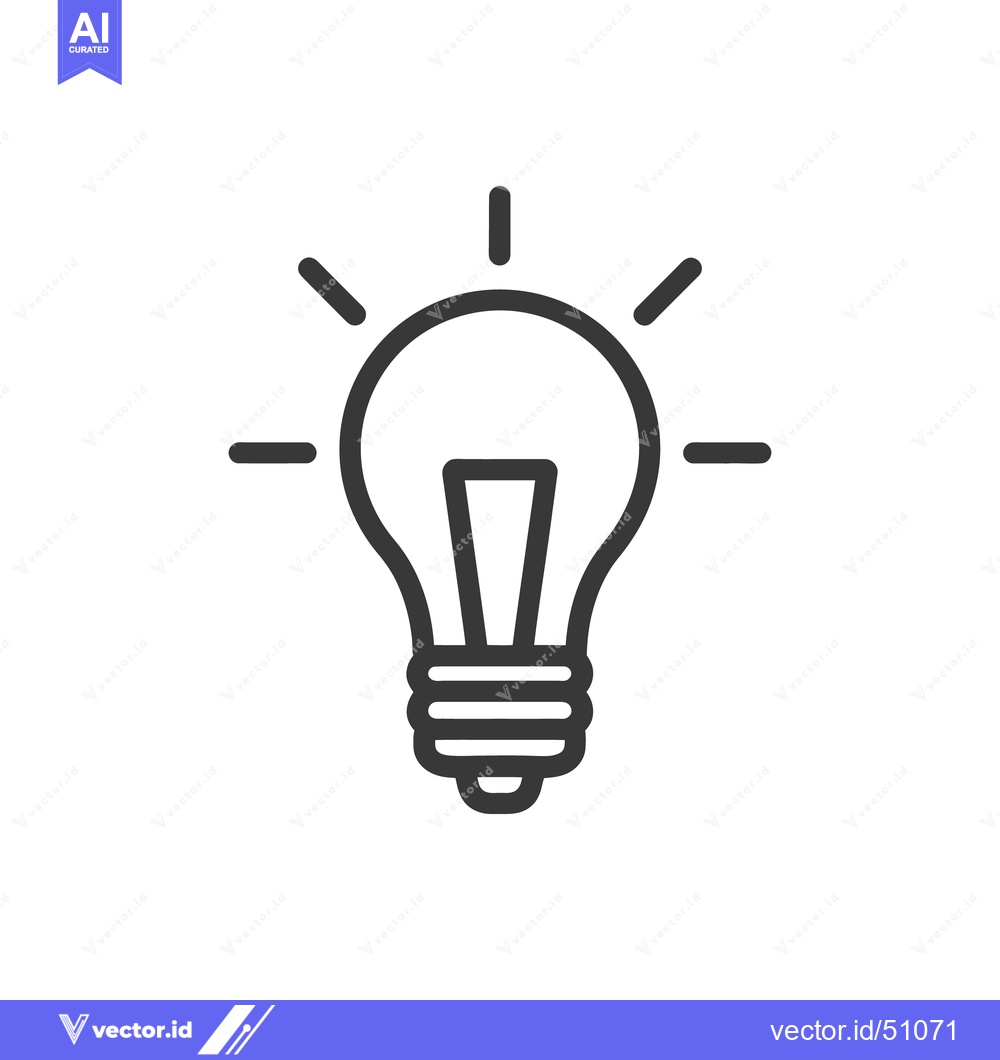 Premium Vector of Minimalist Light Bulb Icon: Idea Generation and Innovation Symbol