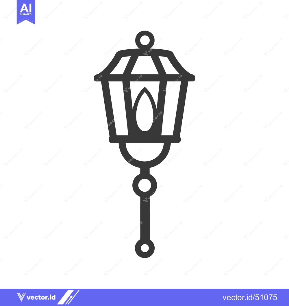 Premium Vector dari A simple black and white illustration of a street lamp