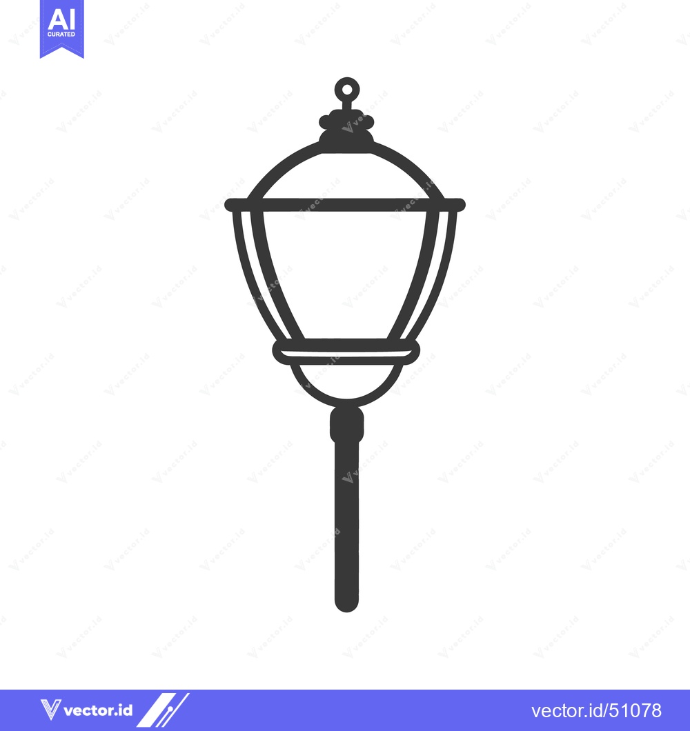Premium Vector dari An isolated artistic illustration of a stylized street lamp