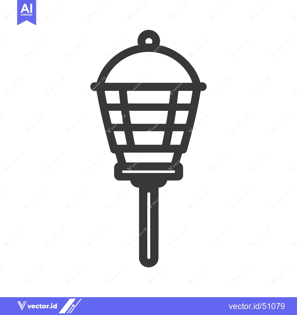 Premium Vector dari A black and white illustration of a torch shaped lantern