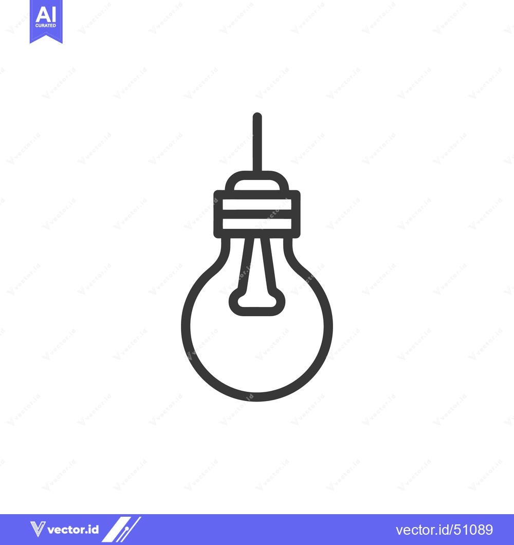 Premium Vector dari Minimalist Light Bulb Icon: Clean Line Art on White Background