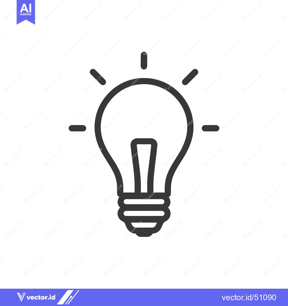 Premium Vector dari Minimalist Lightbulb Icon: Idea Generation and Innovation Symbol