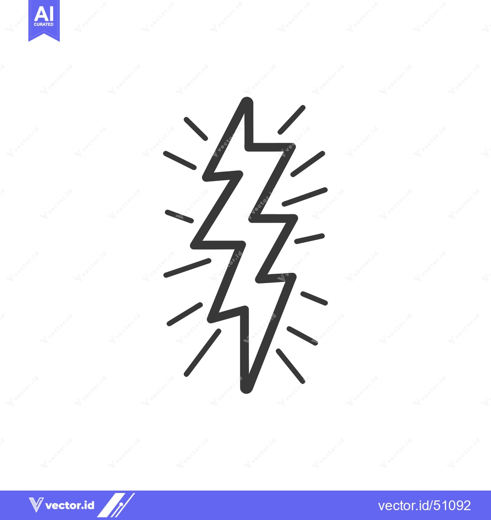 Premium Vector dari Lightning bolt with radiating lines