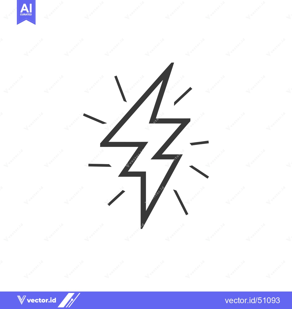 Premium Vector dari Lightning Bolt with Radiating Lines Icon