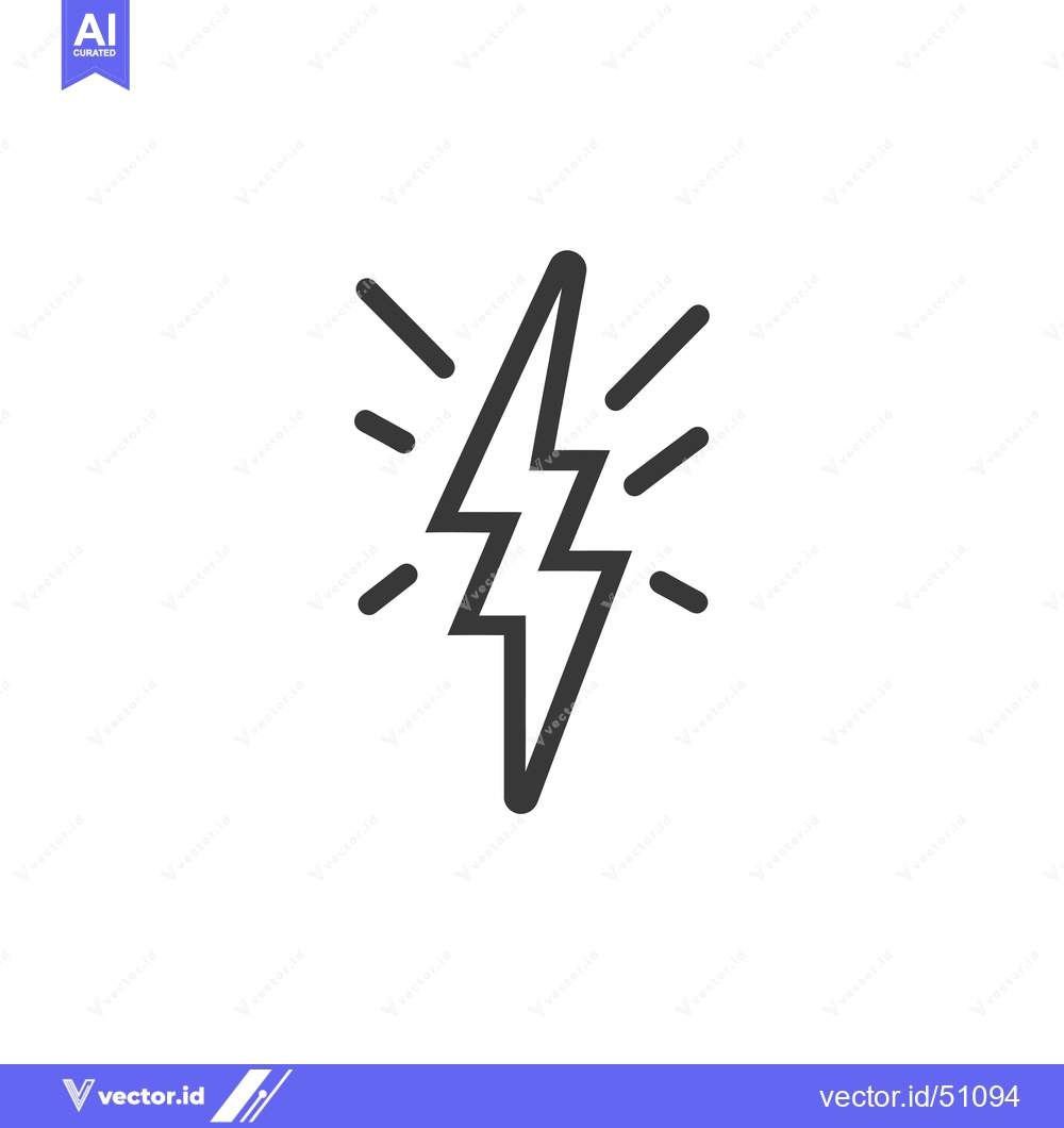 Premium Vector dari Lightning Bolt with Rays Icon Illustration