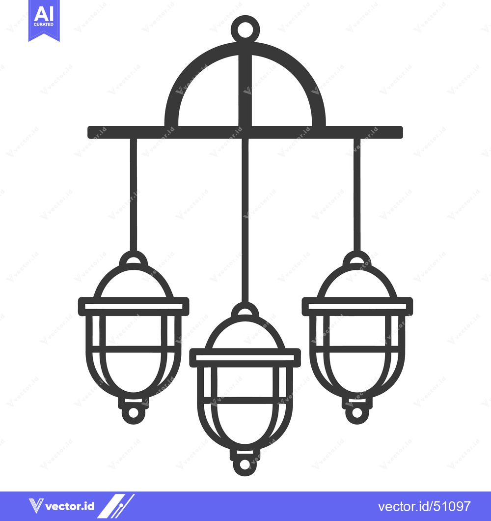 Premium Vector dari A vector illustration of a stylized ceiling hanging lamp fixture