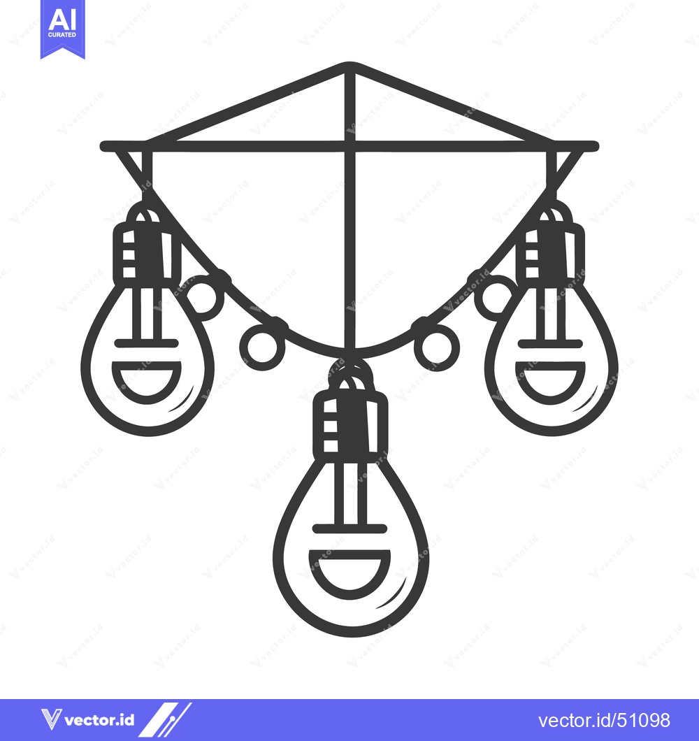 Premium Vector dari A simplistic illustration depicting hanging light bulbs on a string