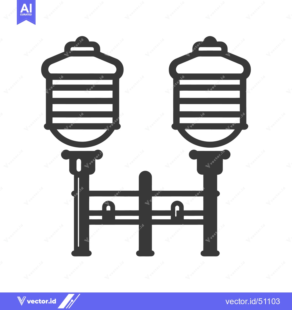 Premium Vector of Two illustrative connected containers suspended by a supporting struct