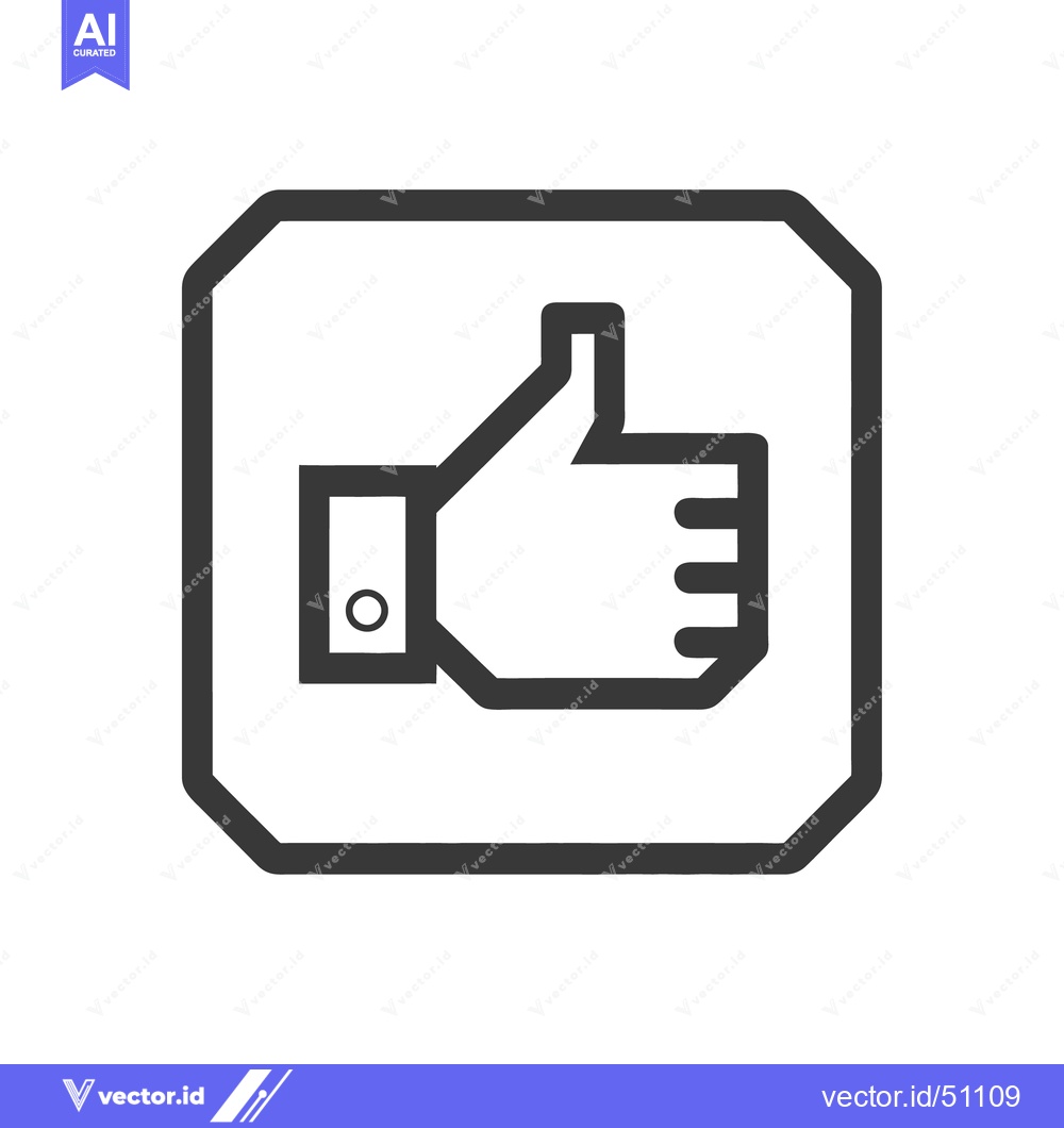 Premium Vector dari A monochrome illustration of a thumbs up icon in a shape