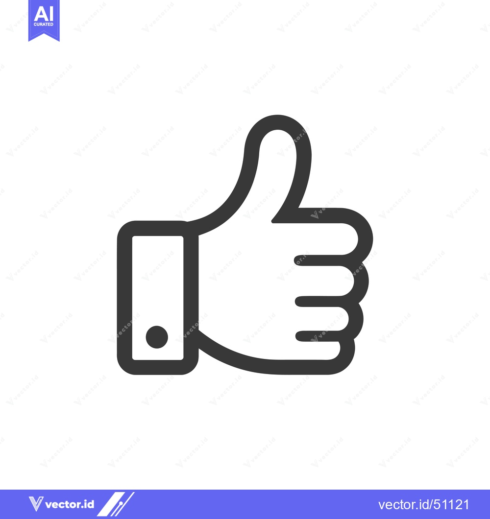 Premium Vector dari Line art depiction of a hand giving a thumbs up gesture