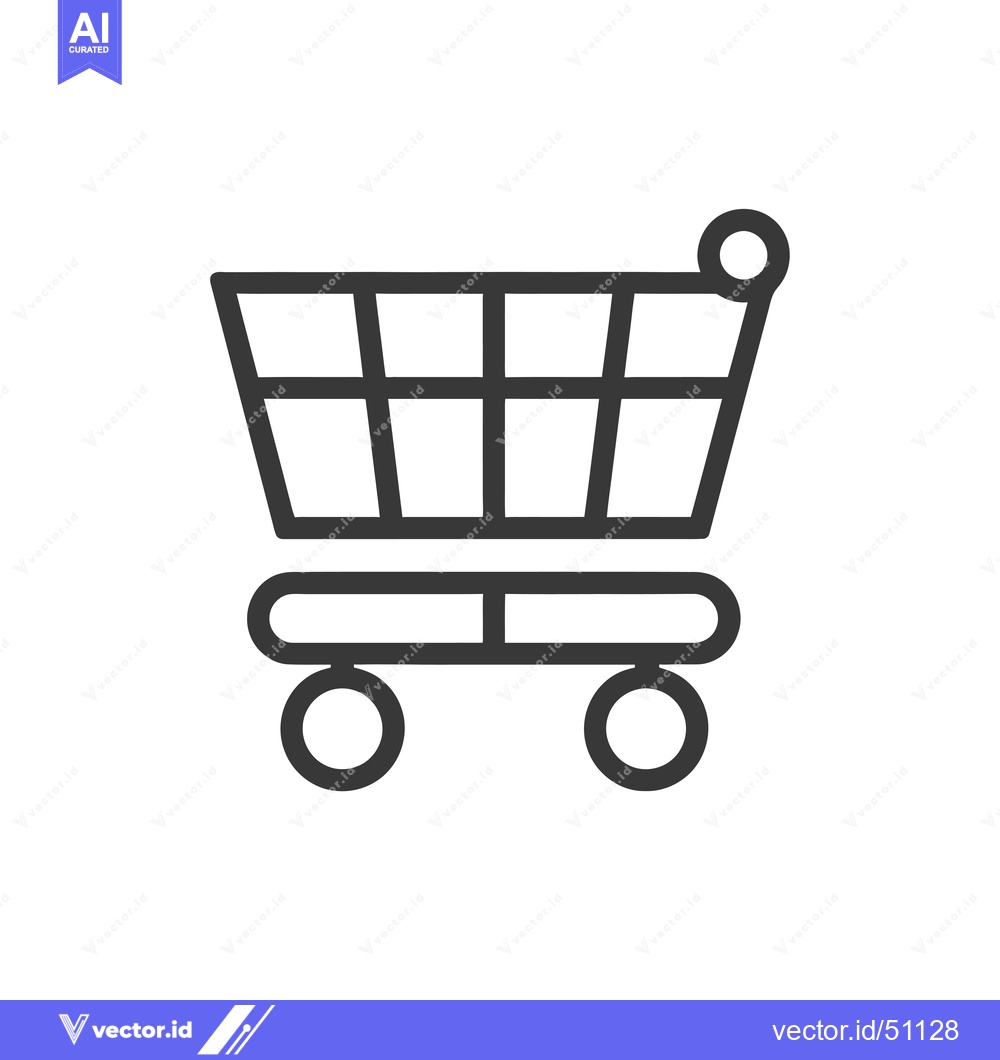 Premium Vector dari Line art depiction of a shopping cart with wheels
