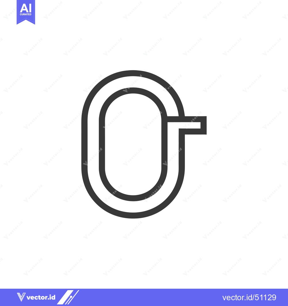 Premium Vector of Line art depiction of a stylized letter "O"
