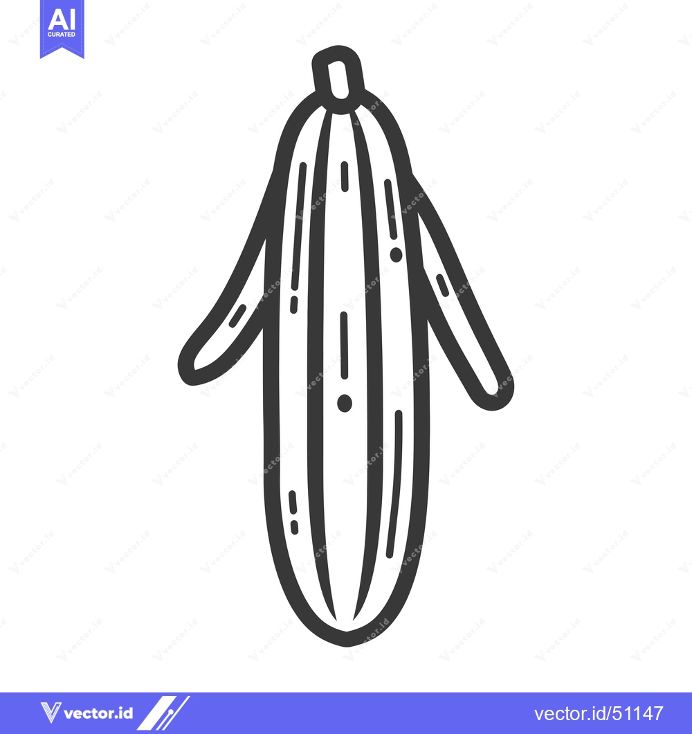 Premium Vector dari Line art drawing of a peeled cucumber