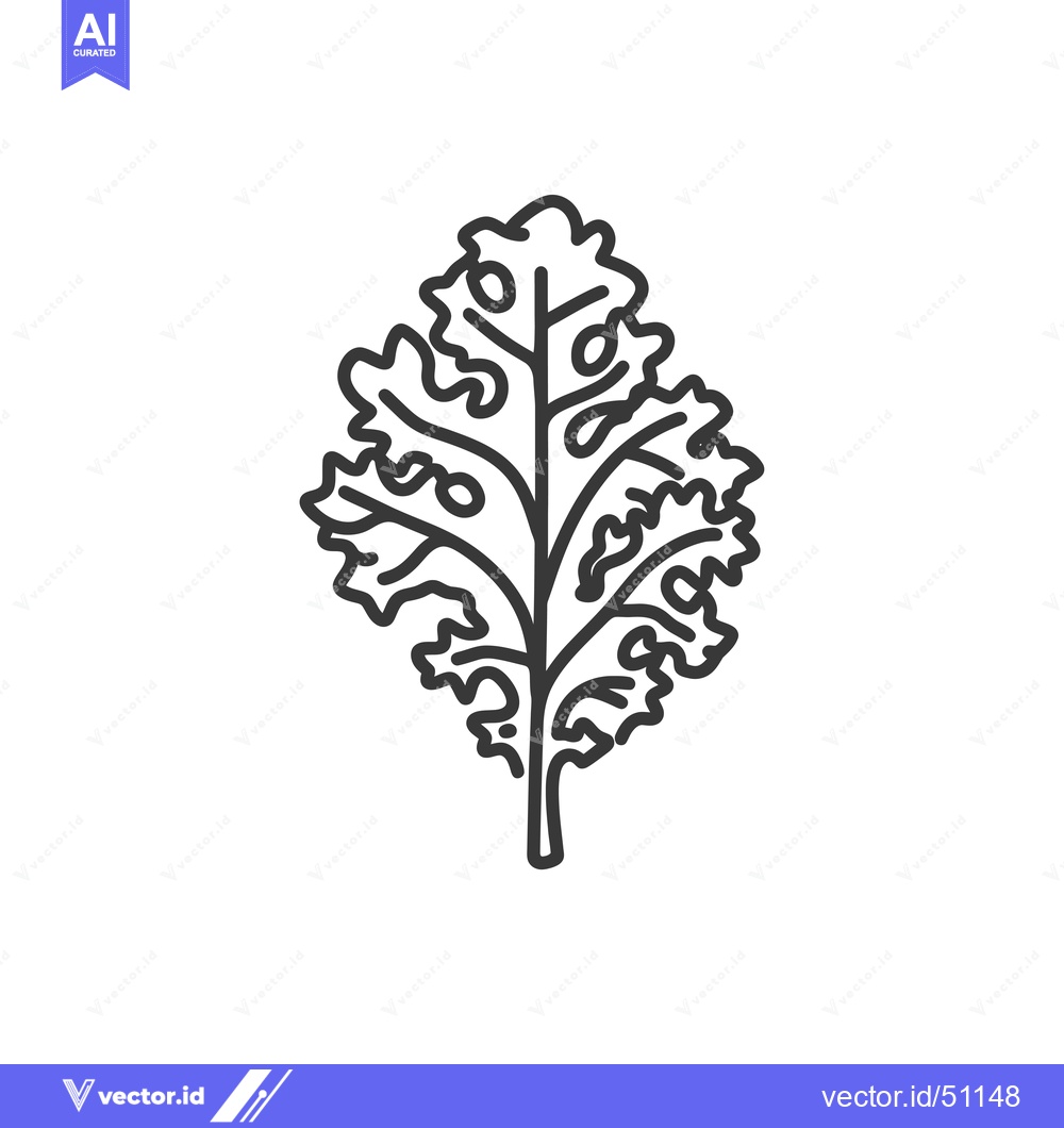 Premium Vector of Line art drawing of a single curly leaf