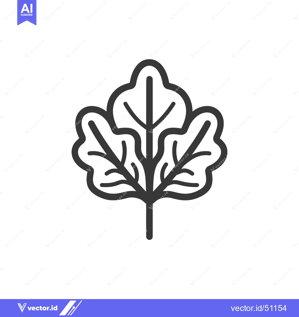 Premium Vector dari Line art drawing of a stylized leaf with three lobes