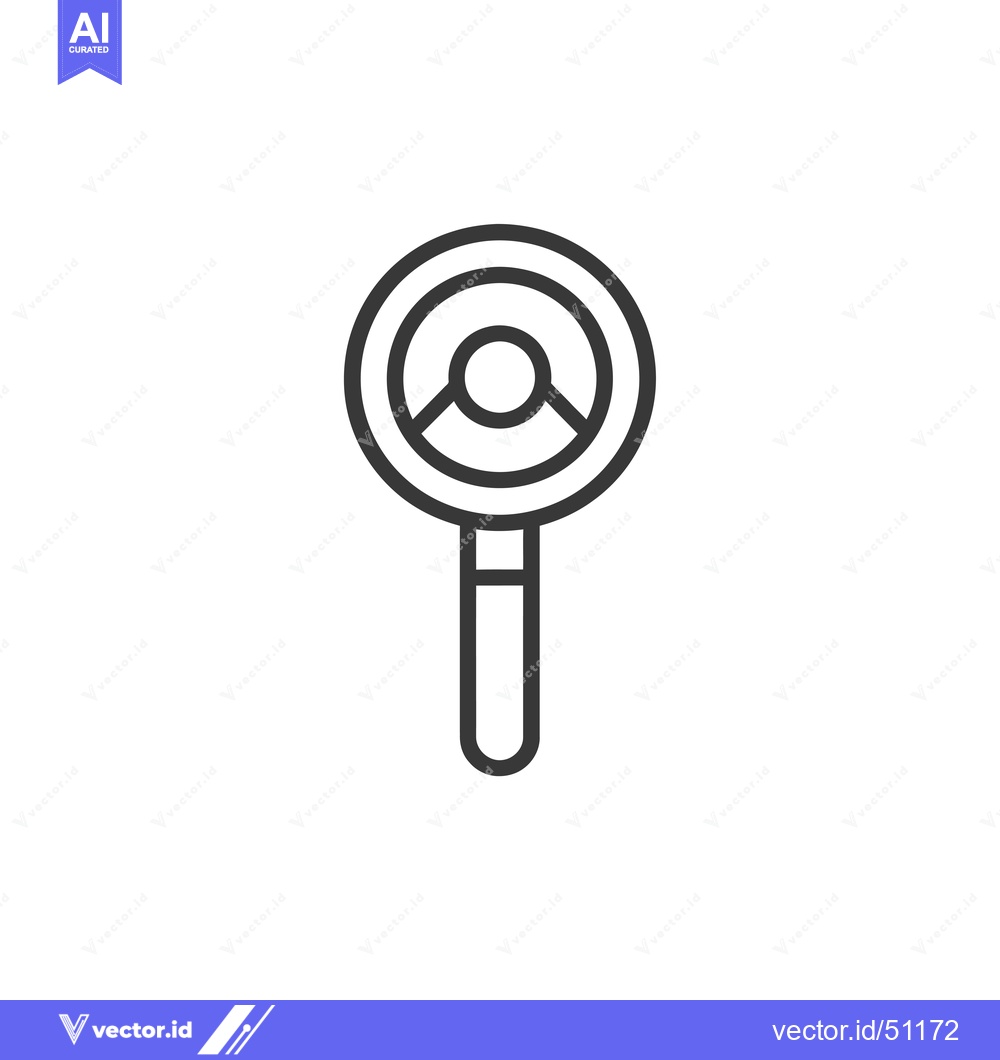 Premium Vector dari Line art icon depicting a magnifying glass
