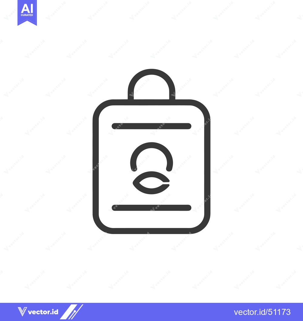 Premium Vector dari Line art icon depicting a passport or identity card