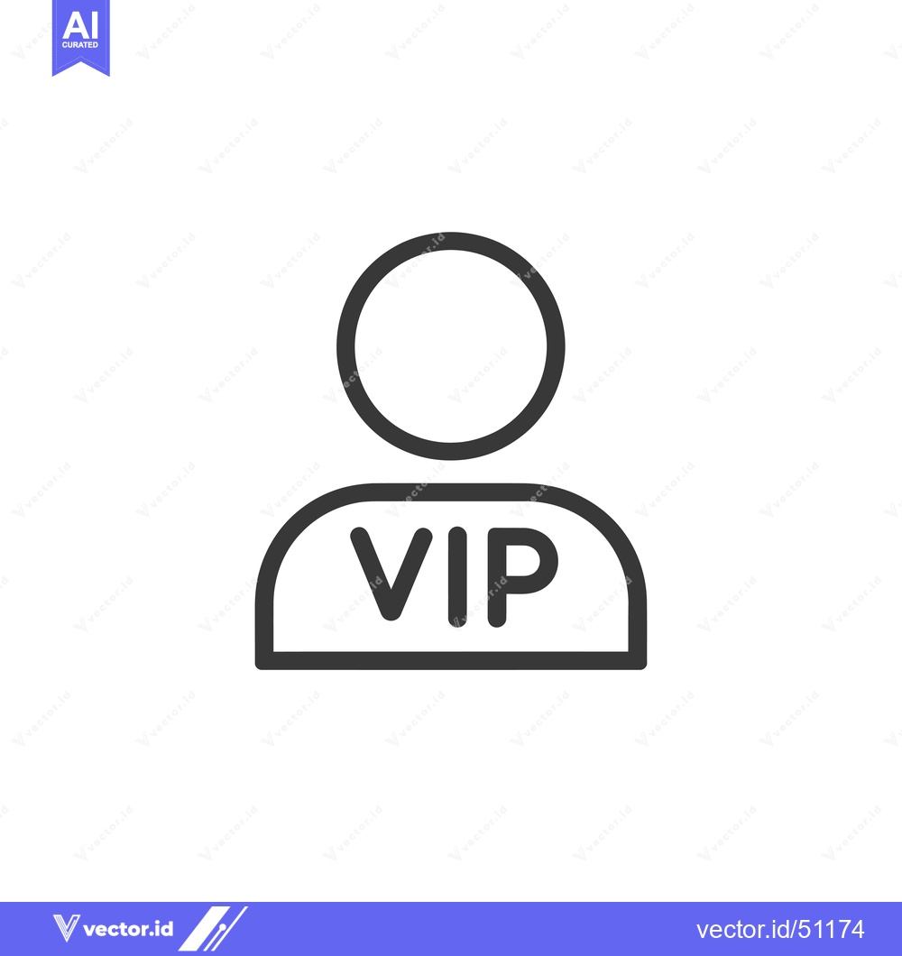 Premium Vector dari Line art icon depicting a person with a VIP label
