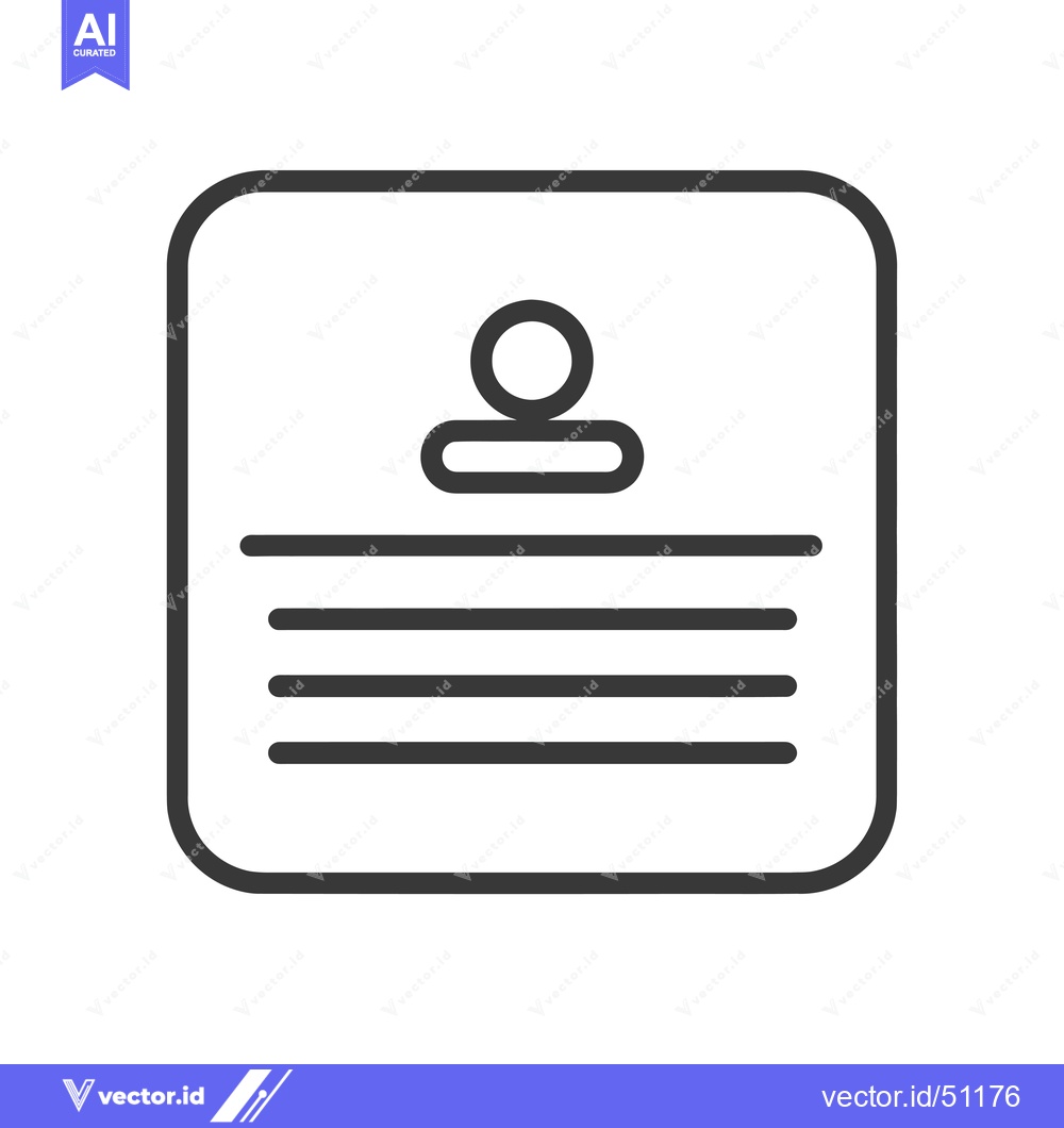 Premium Vector dari Line art icon depicting a profile with lines of text beneath