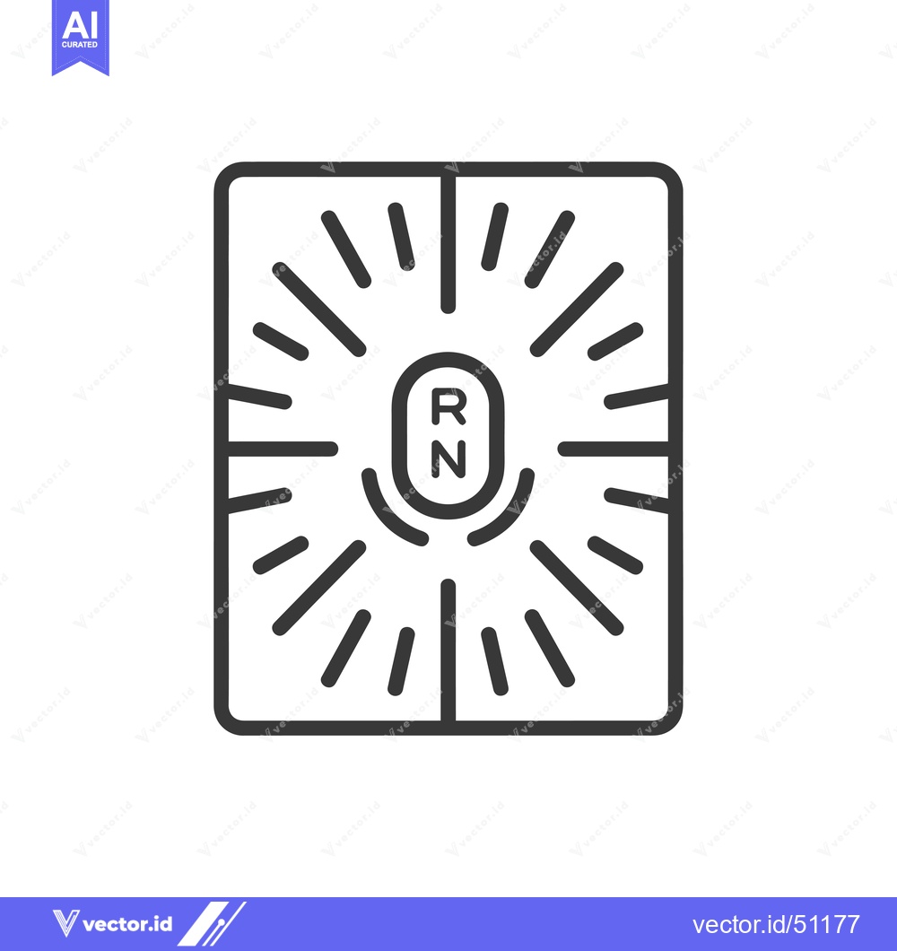 Premium Vector dari Line art icon depicting a radar screen with an "RN" symbol