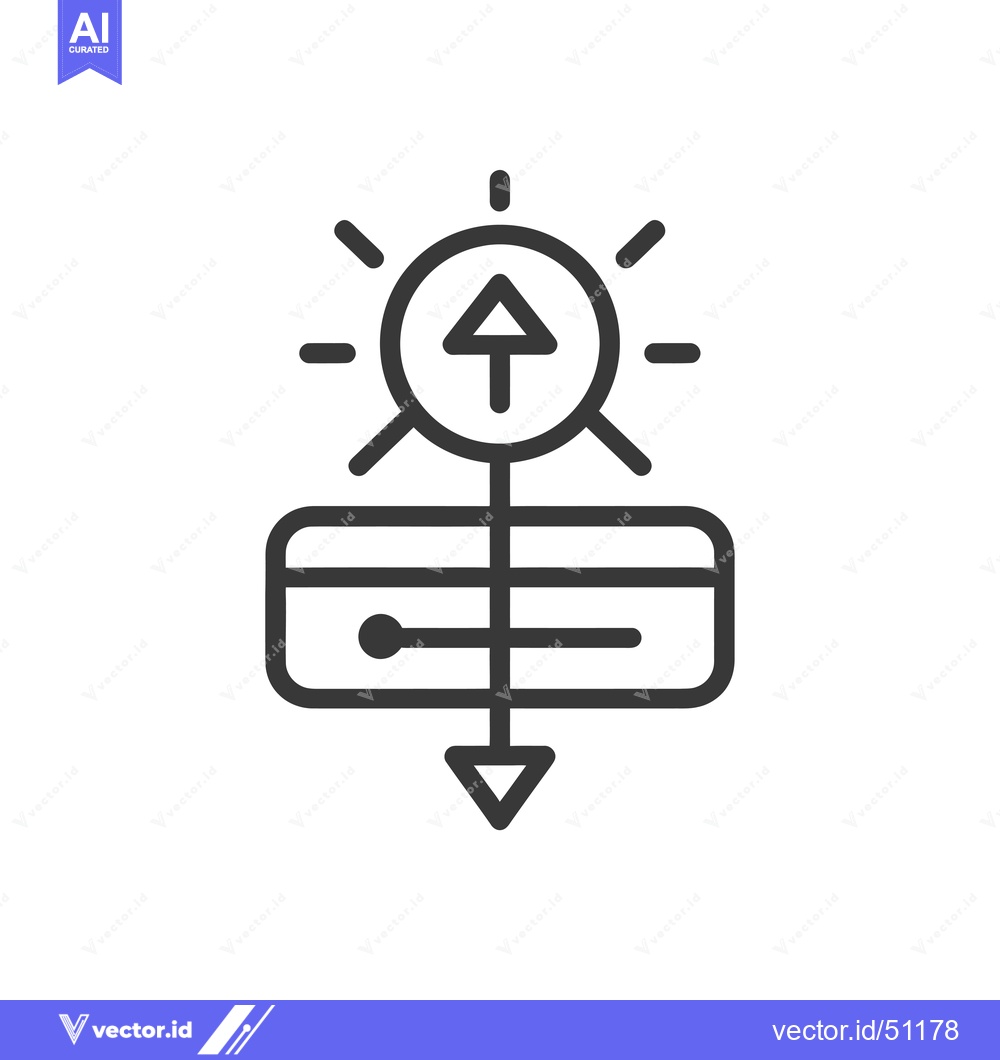 Premium Vector dari Line art icon depicting data upload and download