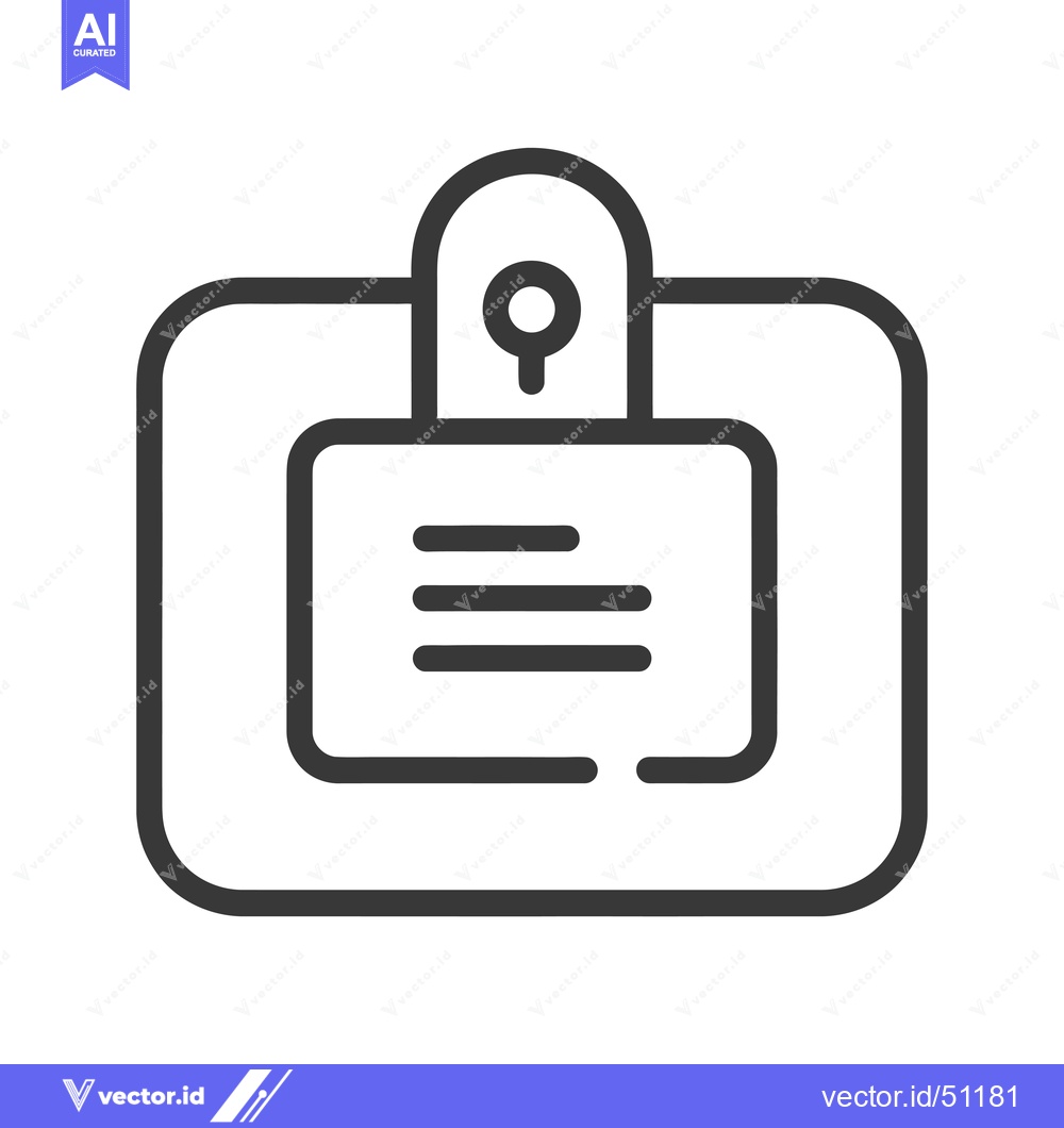 Premium Vector dari Line art icon of a badge with a pin