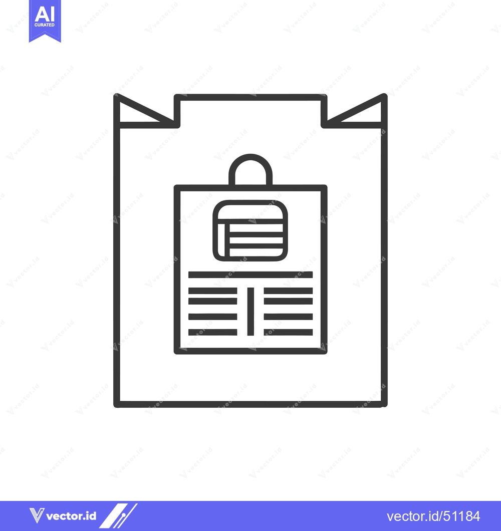 Premium Vector dari Line Art Icon of a Briefcase Inside a Box