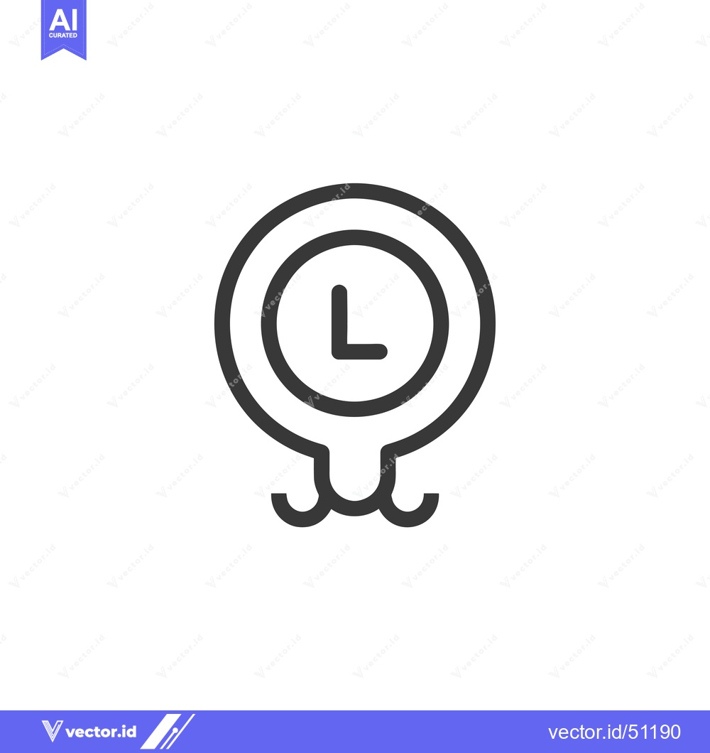 Premium Vector of Line Art Icon of a Clock with Legs
