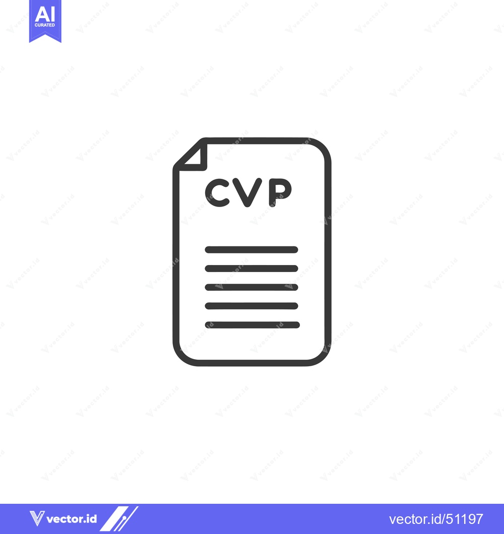 Premium Vector dari Line Art Icon of a Document Labeled "CVP"