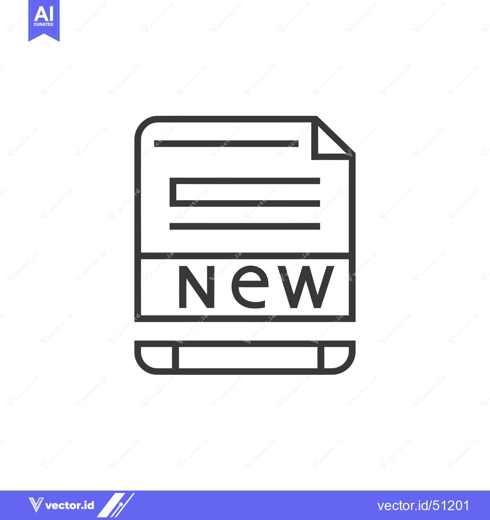 Premium Vector of Line Art Icon of a File Labeled "New"