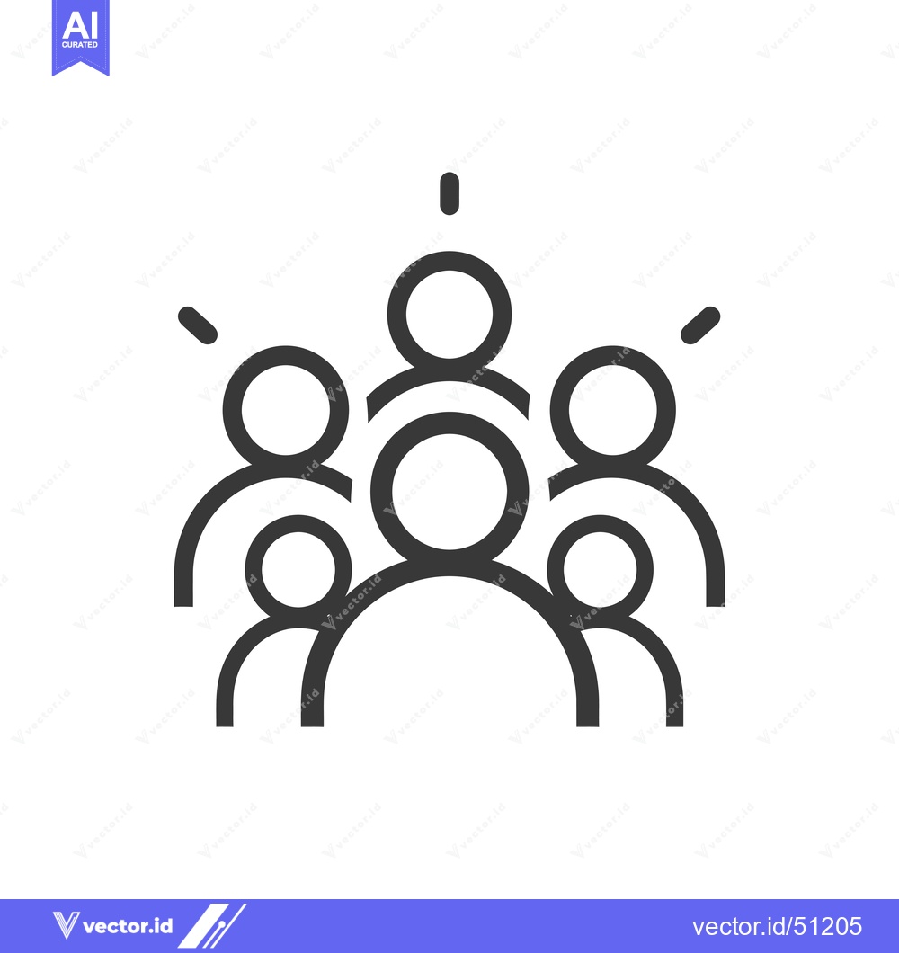 Premium Vector of Line art icon of a group of people