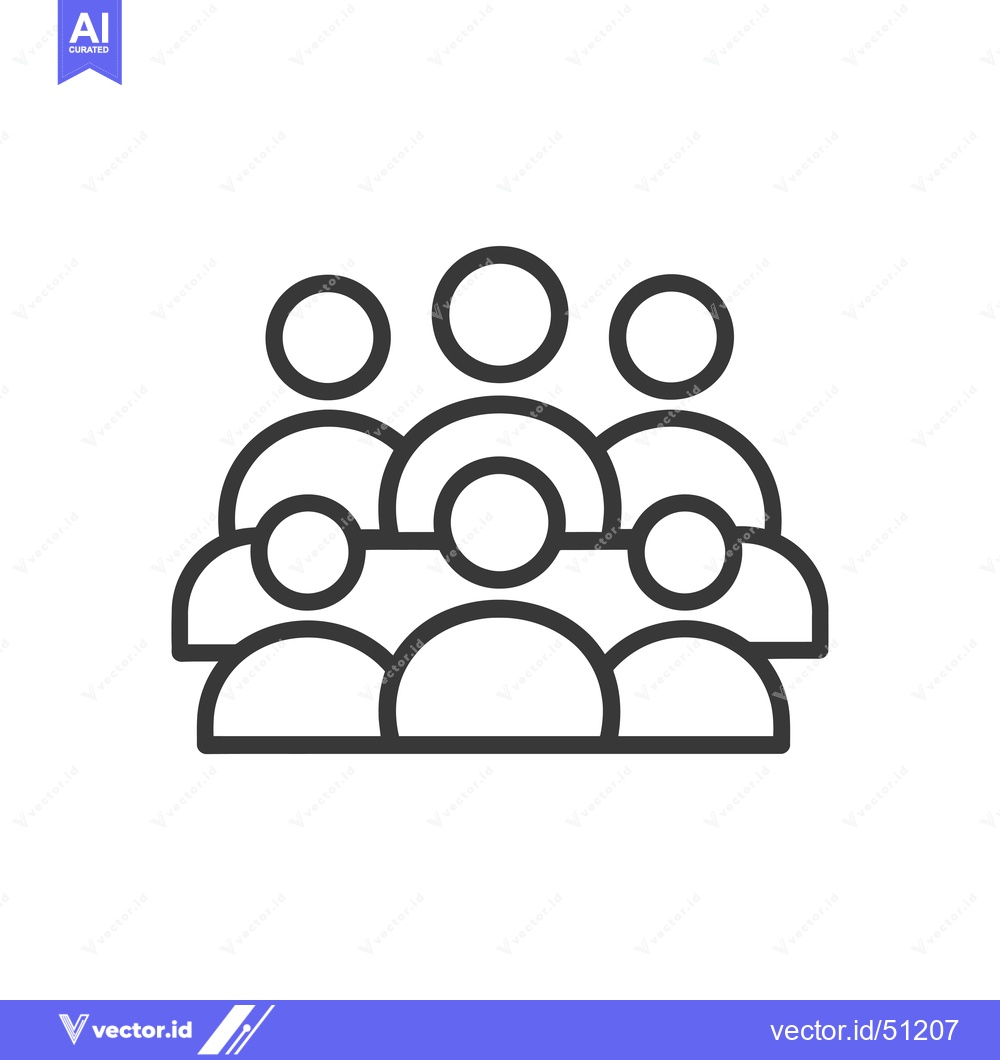 Premium Vector of Line art icon of a group of people
