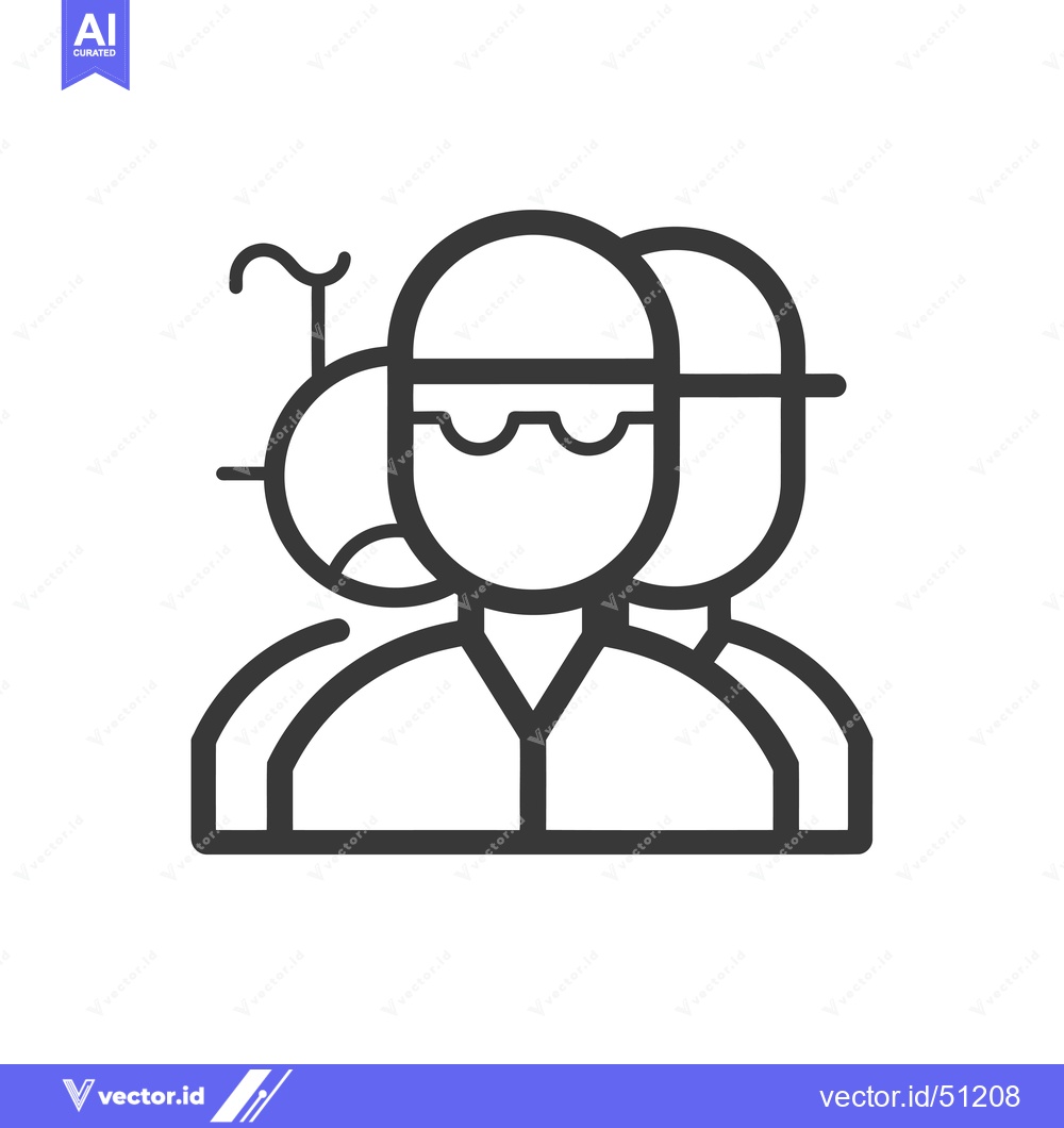 Premium Vector of Line art icon of a group of people wearing hard hats
