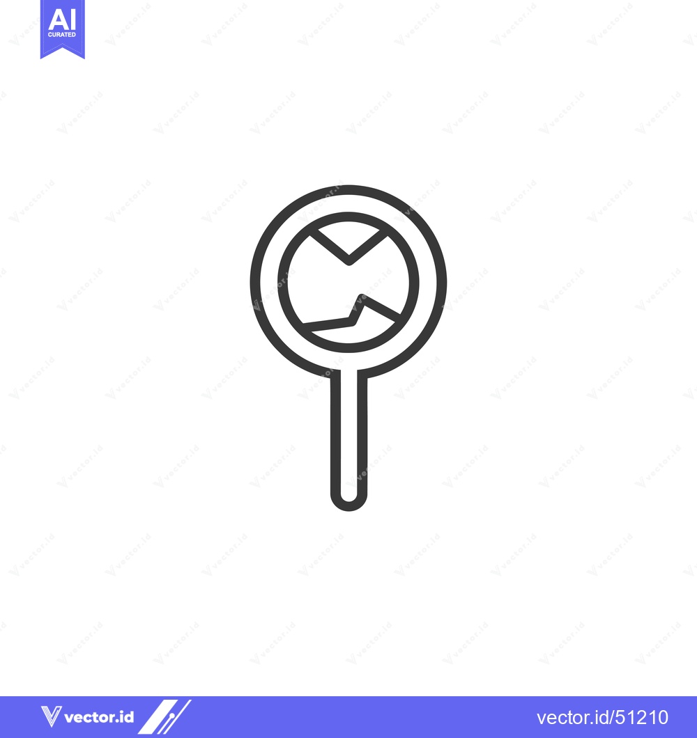 Premium Vector dari Line art icon of a lollipop with a broken piece