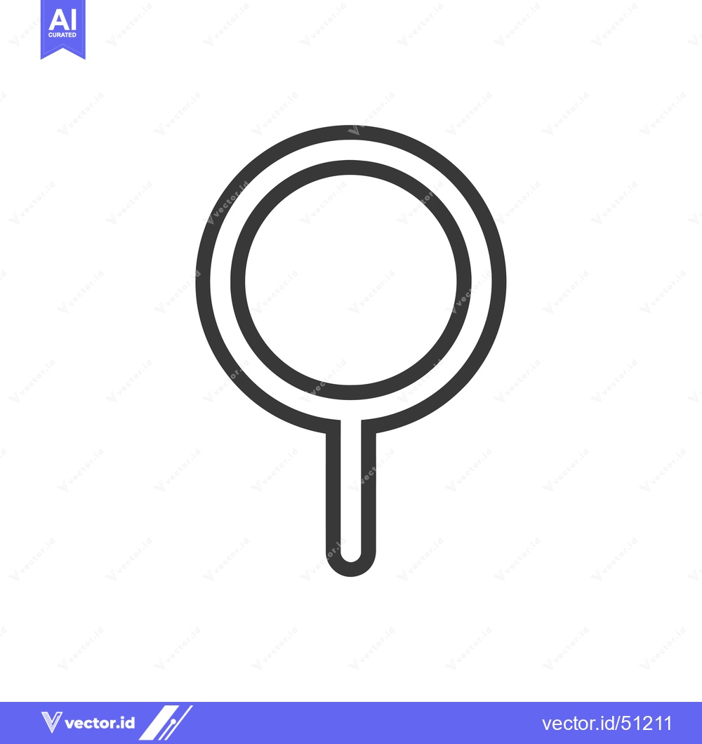 Premium Vector dari Line art icon of a magnifying glass with a handle