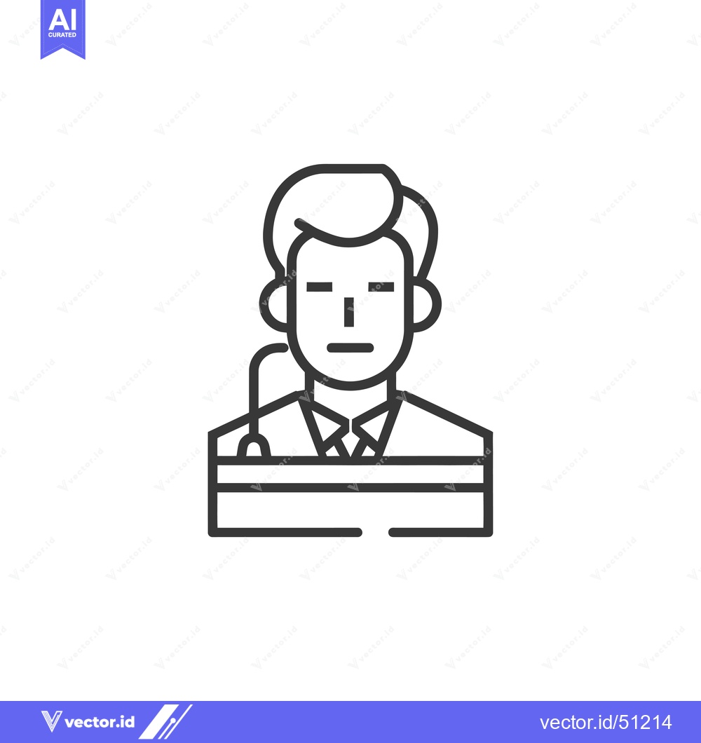 Premium Vector dari Line art icon of a man speaking at a podium