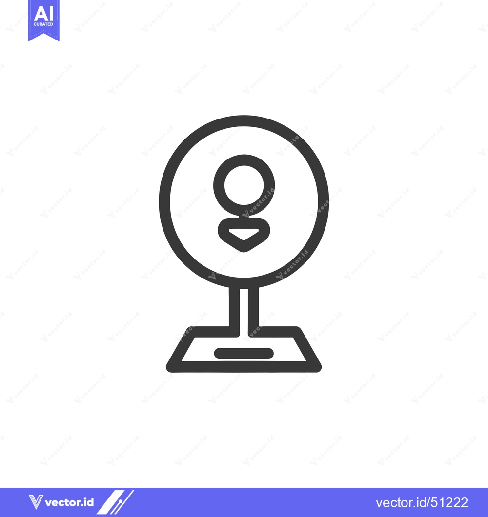 Premium Vector of Line Art Icon of a Person Inside a Circle on a Base