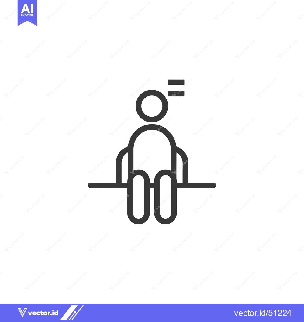 Premium Vector dari Line Art Icon of a Person Sitting on a Bench
