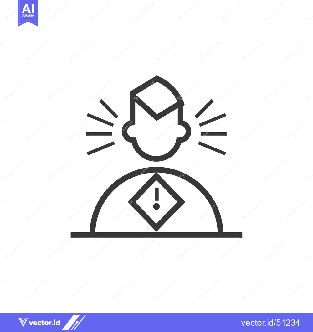Premium Vector dari Line Art Icon of a Person with an Exclamation Mark in a Diamond