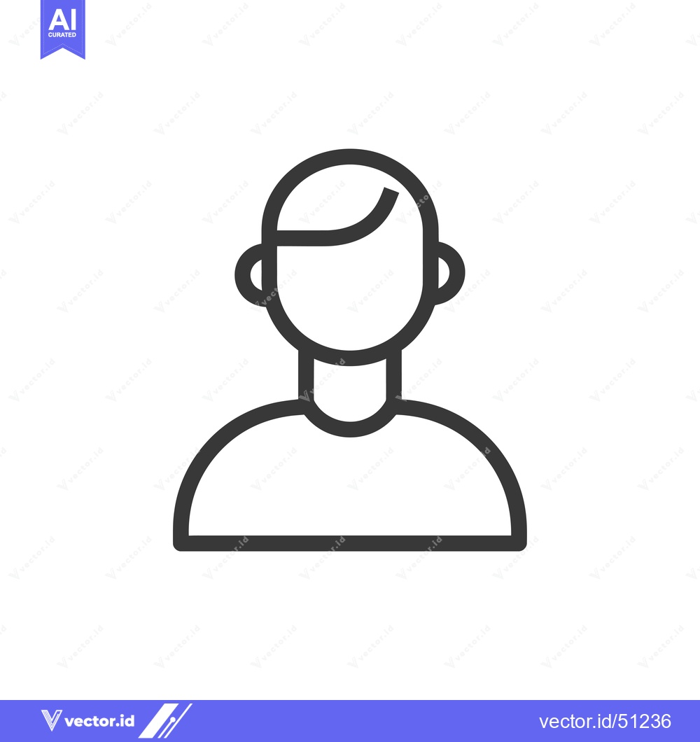 Premium Vector dari Line art icon of a person with a rounded head and simple body